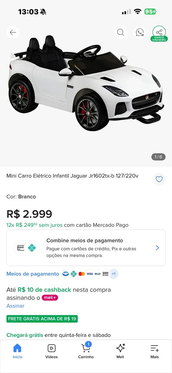 Carro elétrico de criança  - Foto 2