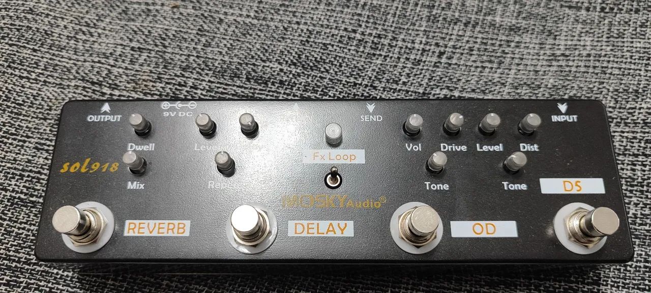 Pedal de guitarra Mosky multi-efeitos 5 em 1 Reverb, Delay