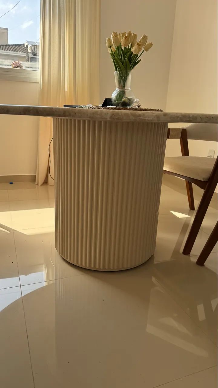 Mesa de Jantar em Mármore Travertino + 6 Cadeiras Ibiza - Foto 3