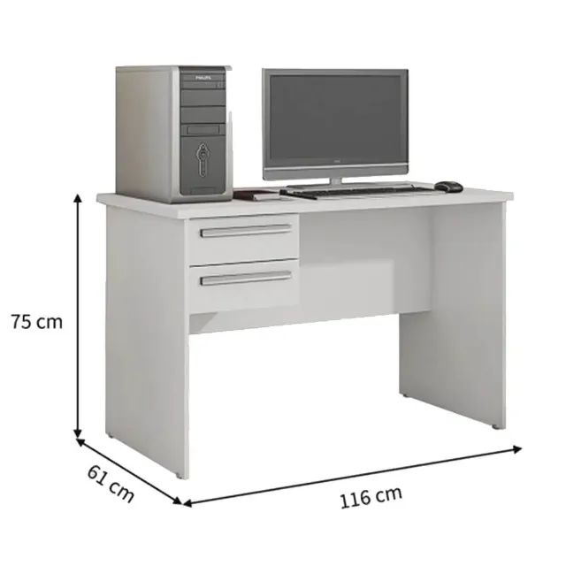 Mesa de Computador Byte Escrivaninha 2 Gavetas Valdemóveis - Foto 4