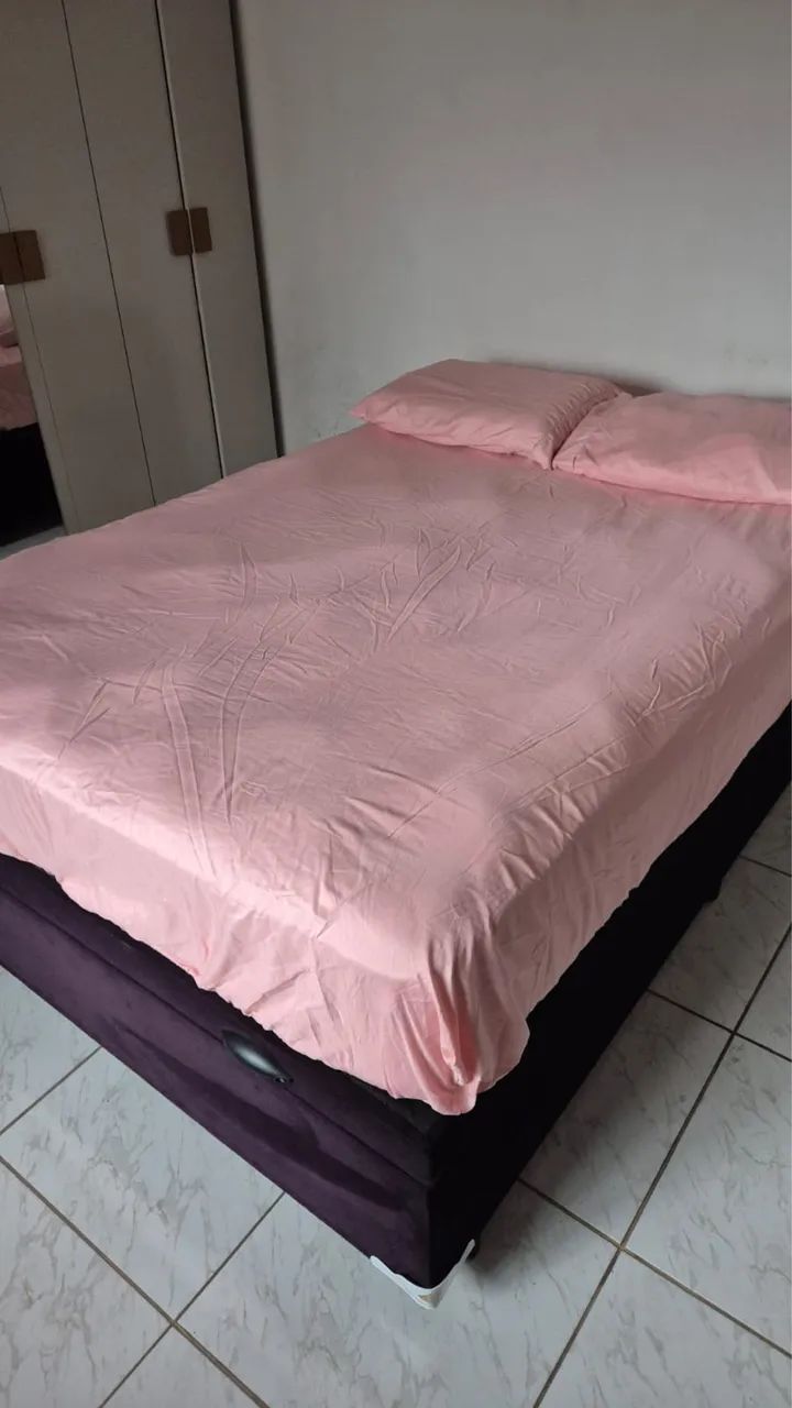 Cama Box Casal com Baú + colchão