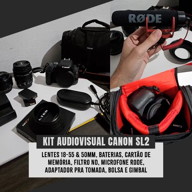 KIT CANON SL2 E ACESSÓRIOS65606297377154120