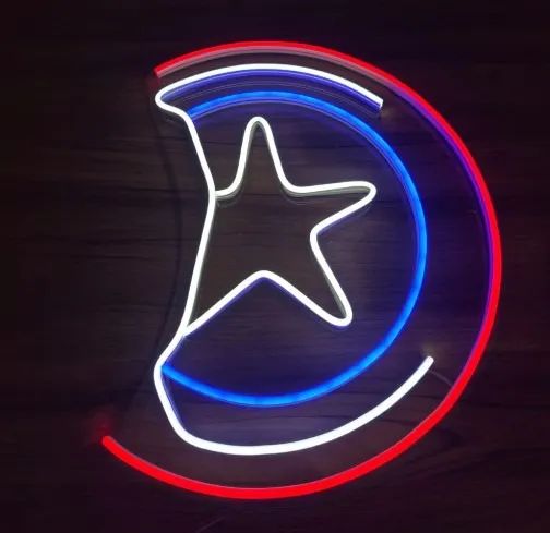 Luminária Painel Neon Led - Escudo Quebrado Capitão América
