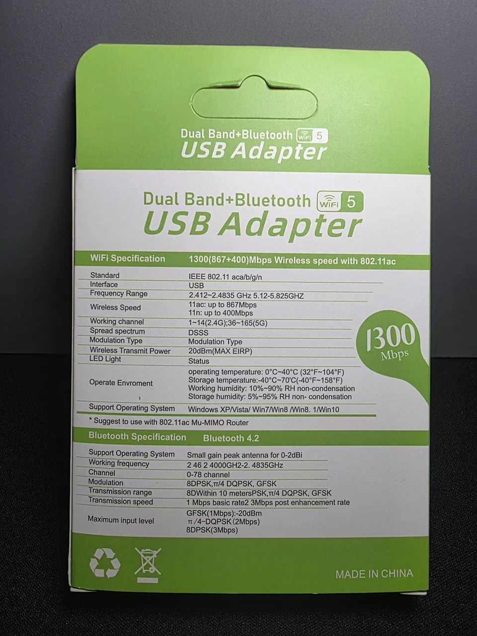 Adaptador USB wifi e Bluetooth 2 em 1 para computador - Foto 4