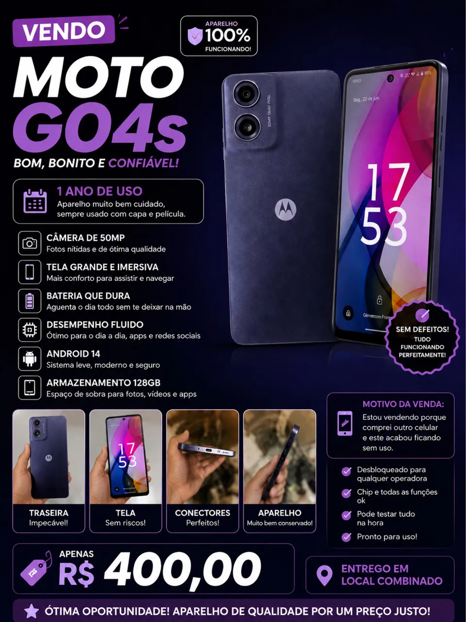Moto g15 256GB - Celulares e Smartphones - Extremoz 1515361669 | OLX