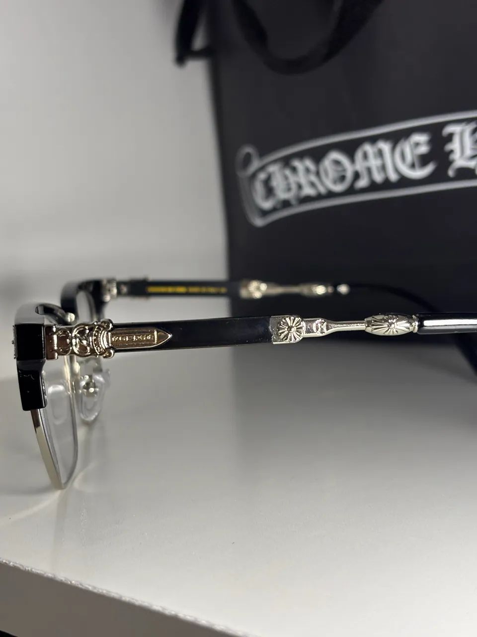 Óculos chrome hearts preto - Foto 4
