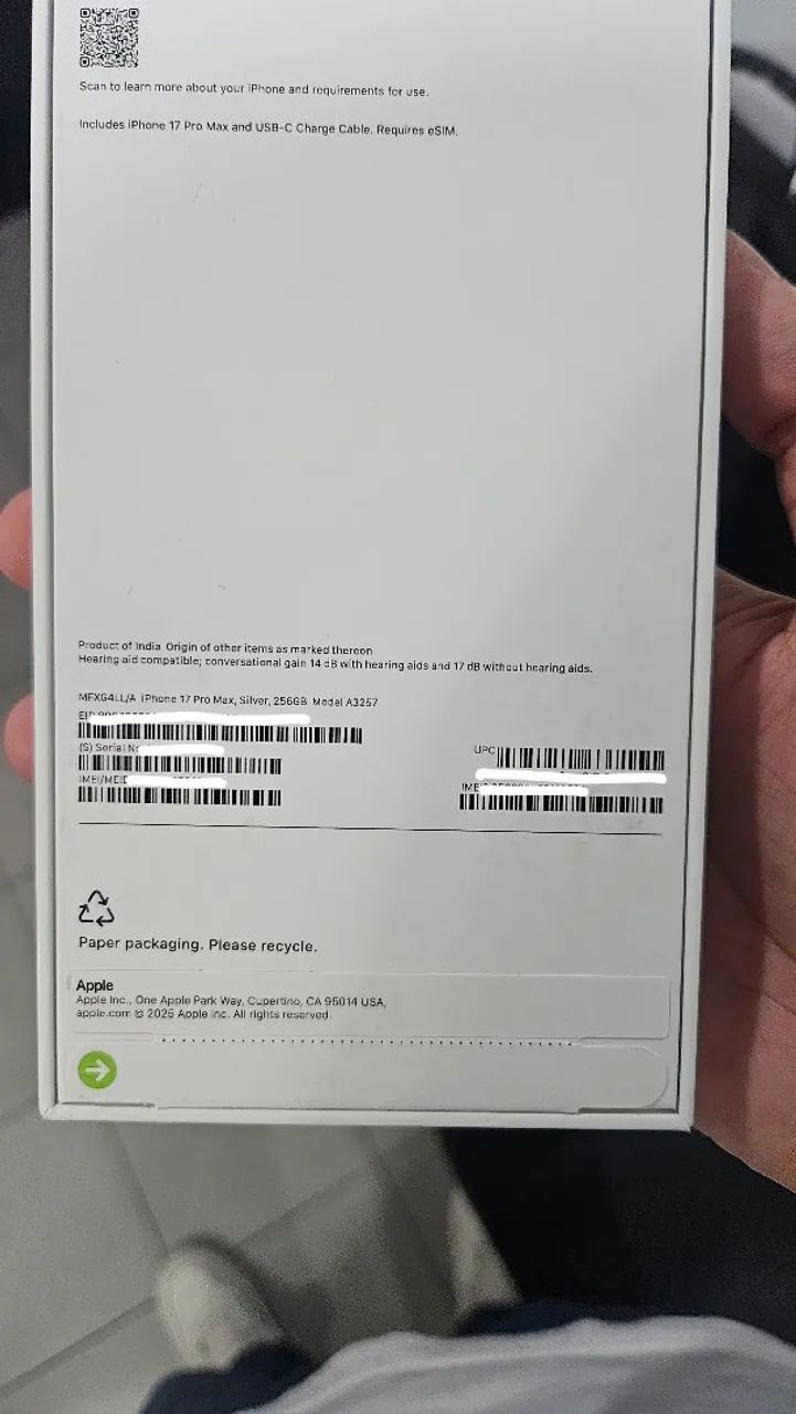 iPhone 17 Pro Max 256GB Silver LACRADO
