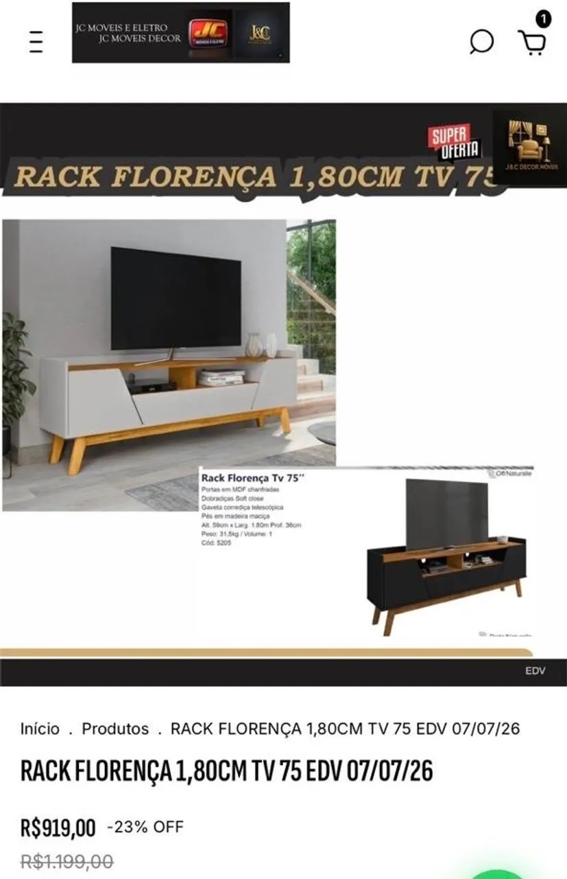 RACK FLORENÇA PROMOÇÃO 