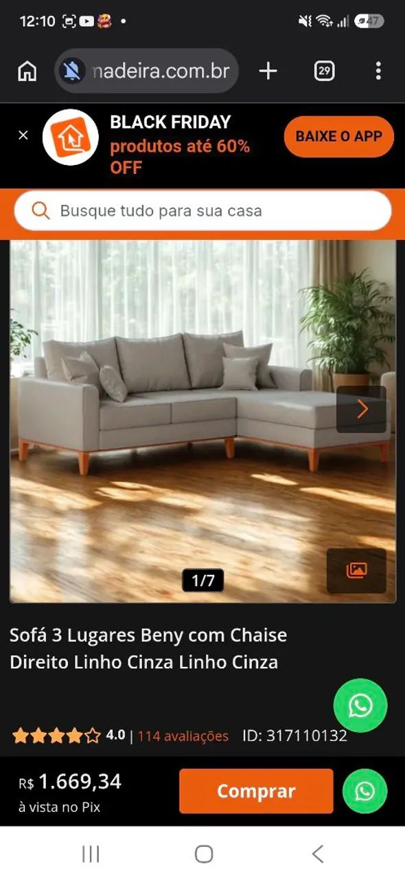 Sofá 3 lugares - Foto 3