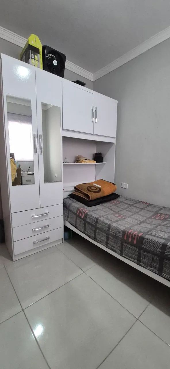 Guarda-Roupa Solteiro com Cabeceira e Baú 4 Portas 3 Gavetas