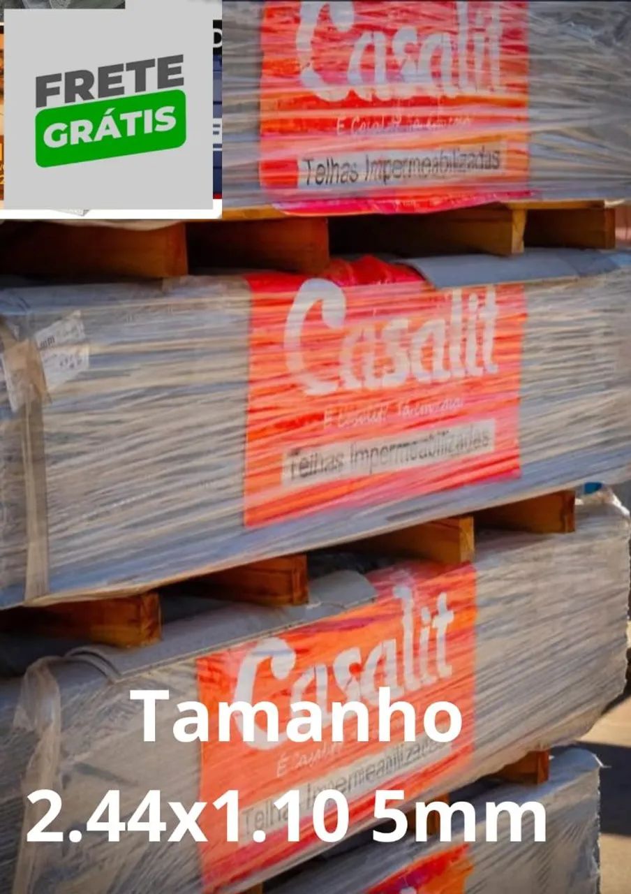 Telha de fibrocimento casalit 2.44x1.10 5mm com parafusos grátis 
