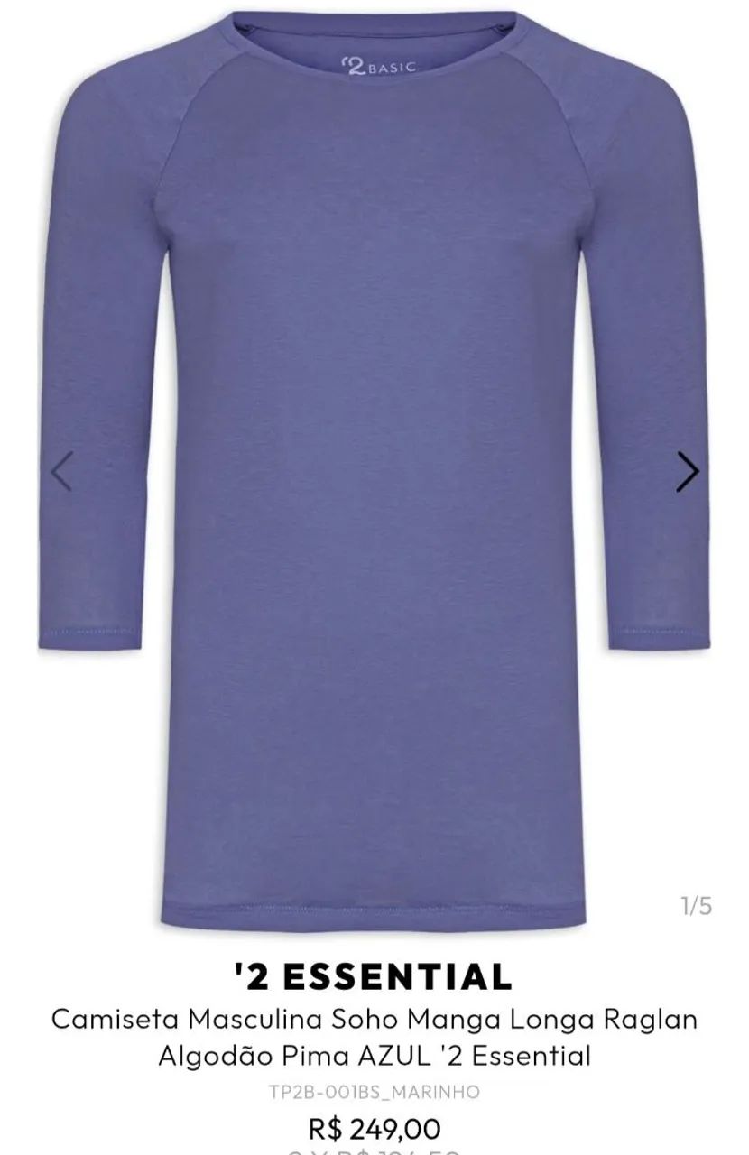 Camiseta algodão pima tam M - Foto 2