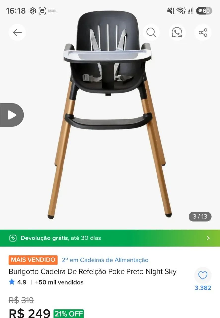 Cadeirinha de alimentação 