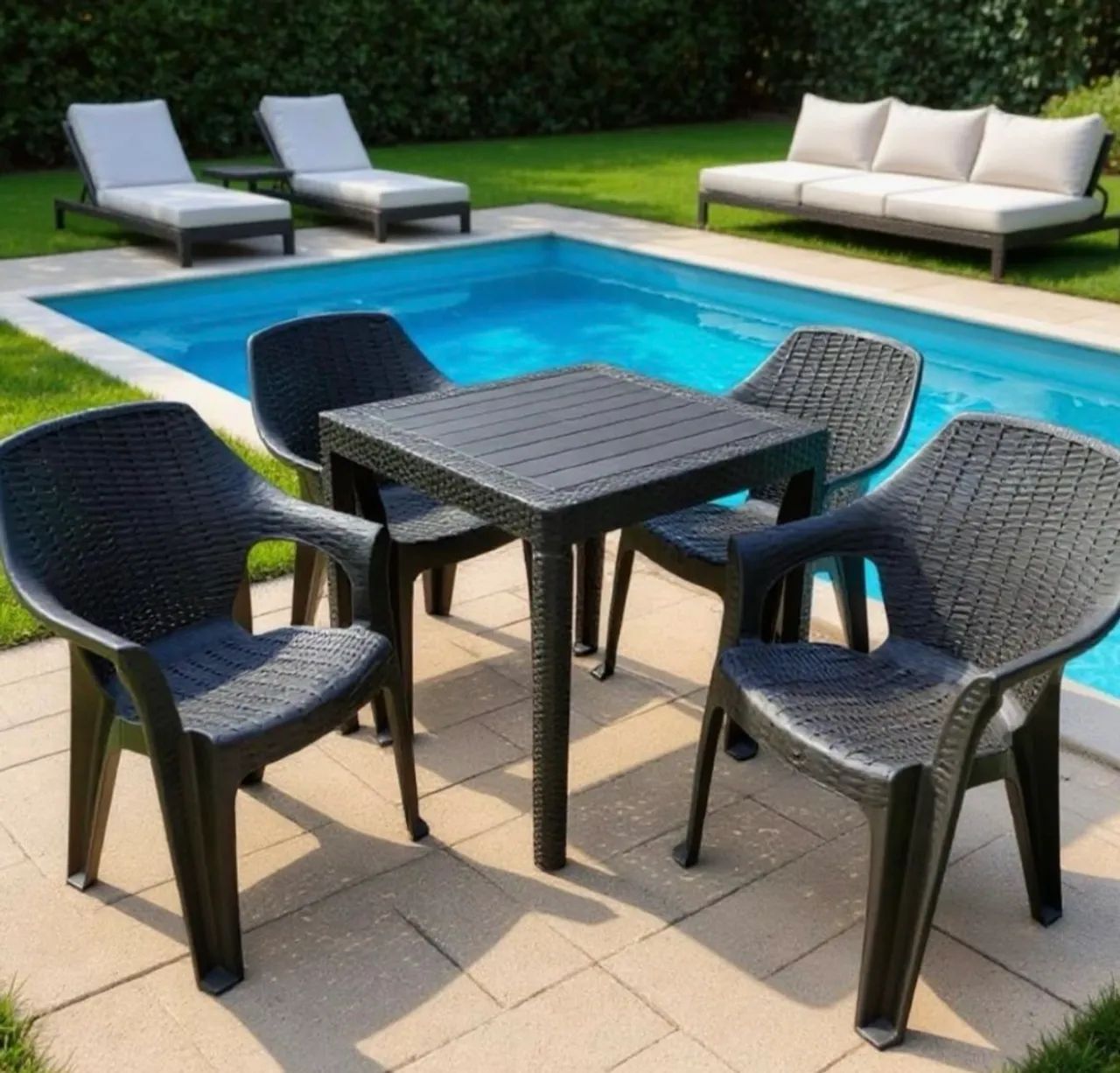 Jogo de mesa estilo rattan pronta entrega 