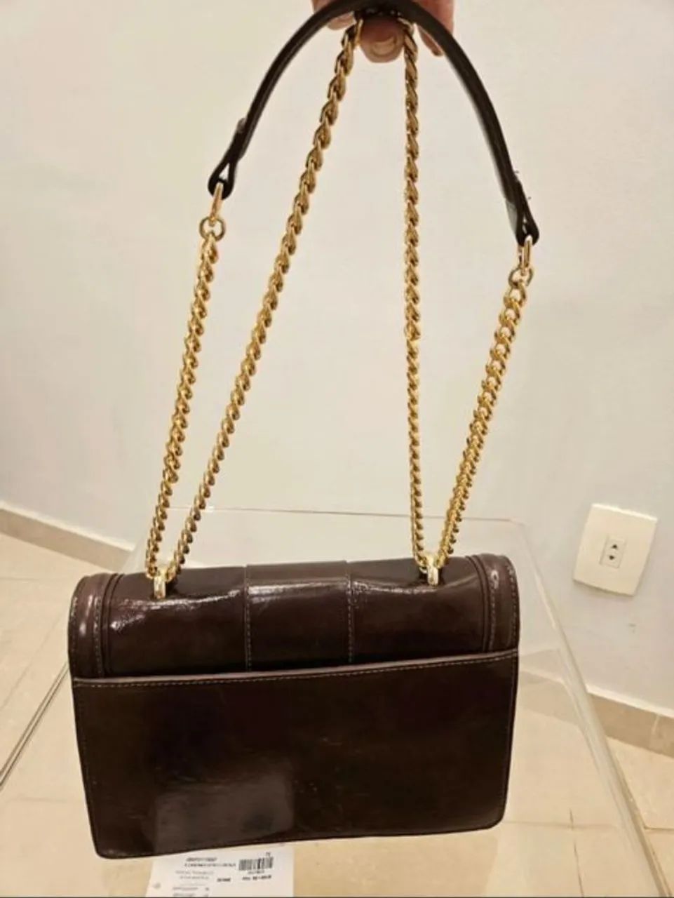 bolsa de ombro couro marrom cafe - Foto 3