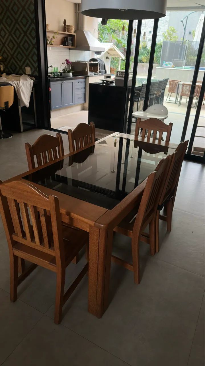 Mesa de jantar 6 lugares com cadeiras  - Foto 5