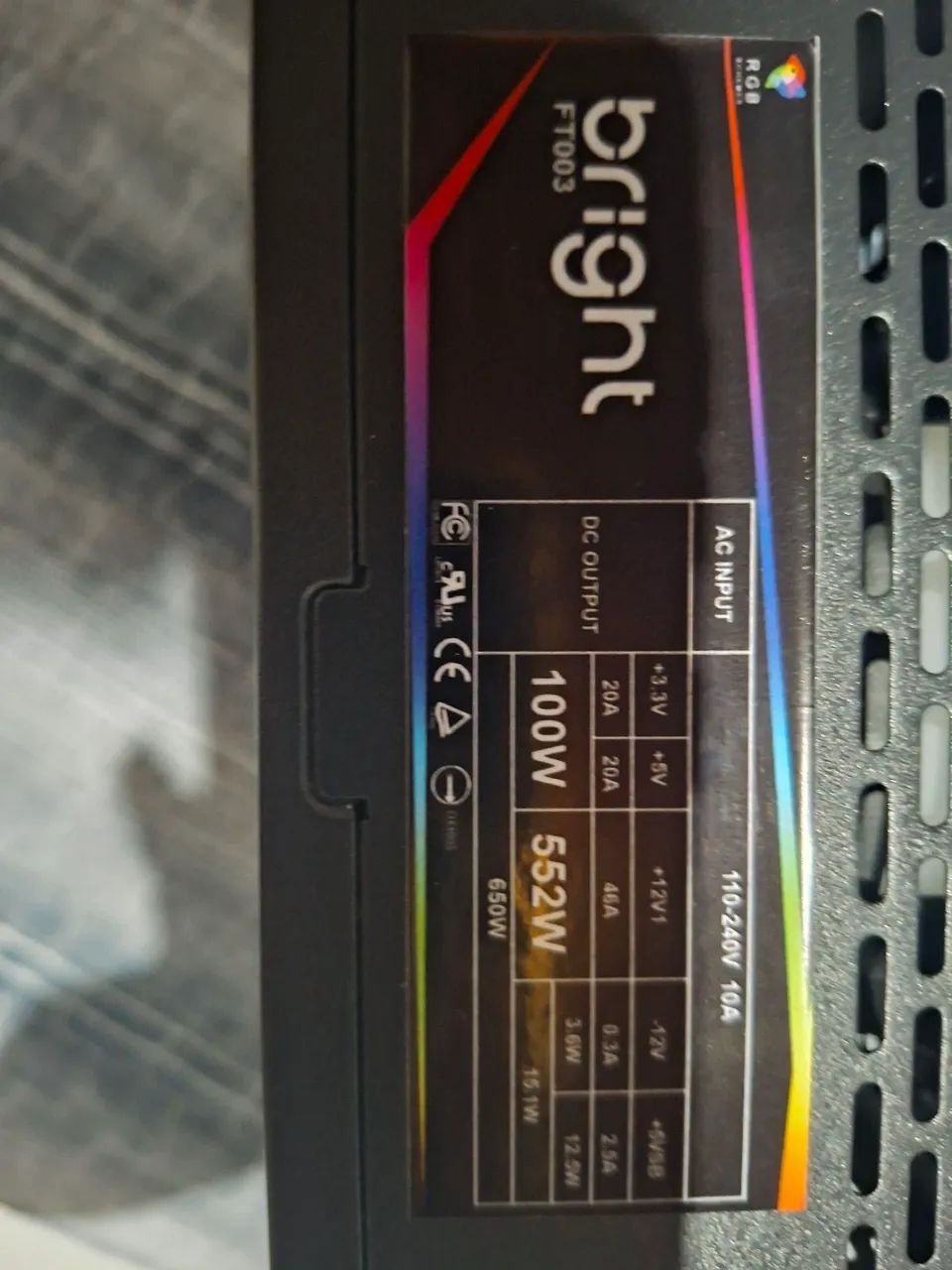 Vendo Fonte ATX RGB - Foto 3