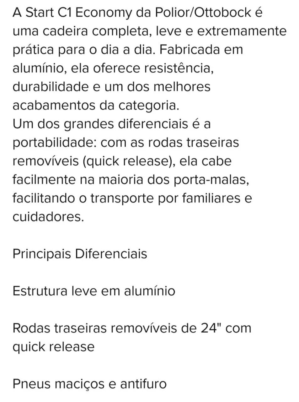 Cadeira de rodas de alumínio 125kg Polior - Foto 4
