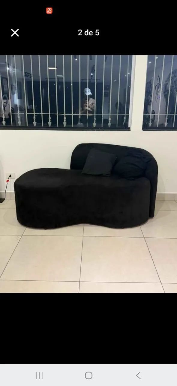 Sofa orgânico preto semi novo  - Foto 3