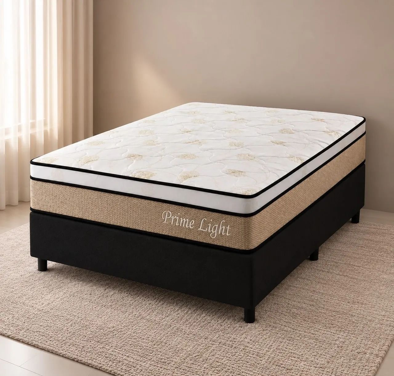 Cama box  de casal Espuma D28 com molas ensacadas novo  - Foto 2