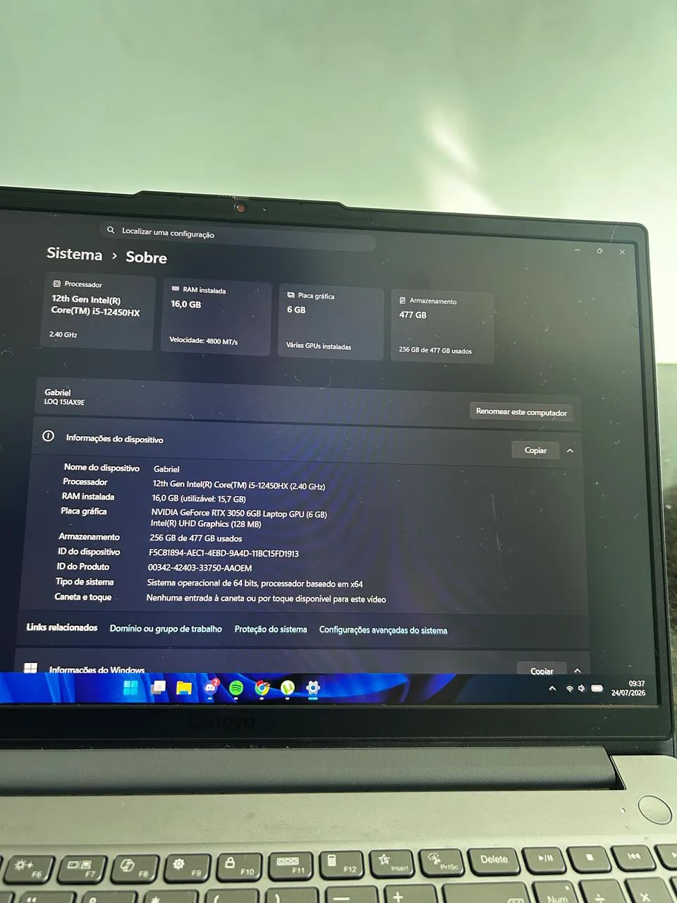 Notebook Lenovo LOQ RTX 3050 512GB  - Foto 4