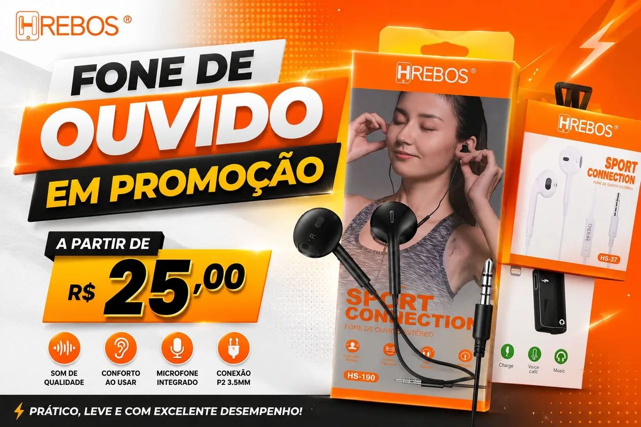 Fone de ouvido promoção 