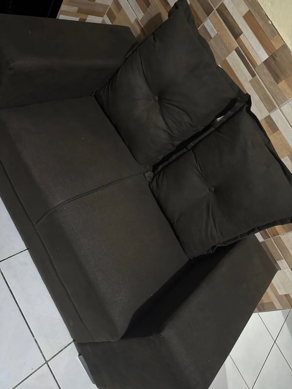 CONJUNTO DE SOFÁ MARROM 5 LUGARES - Foto 3