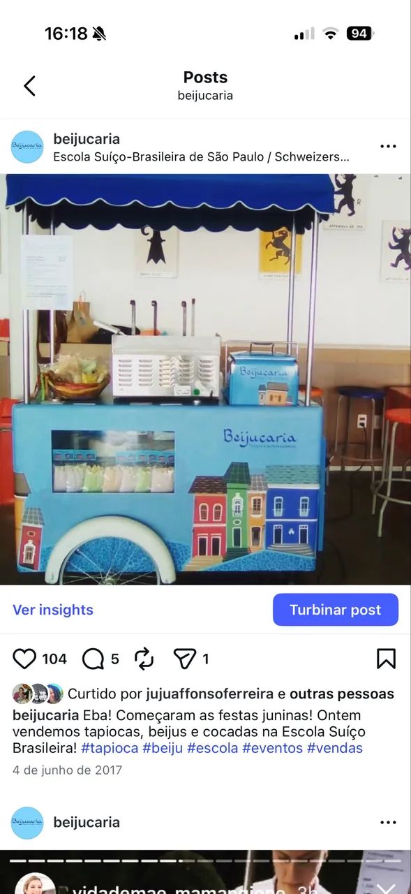 Carrinho de lanche para eventos