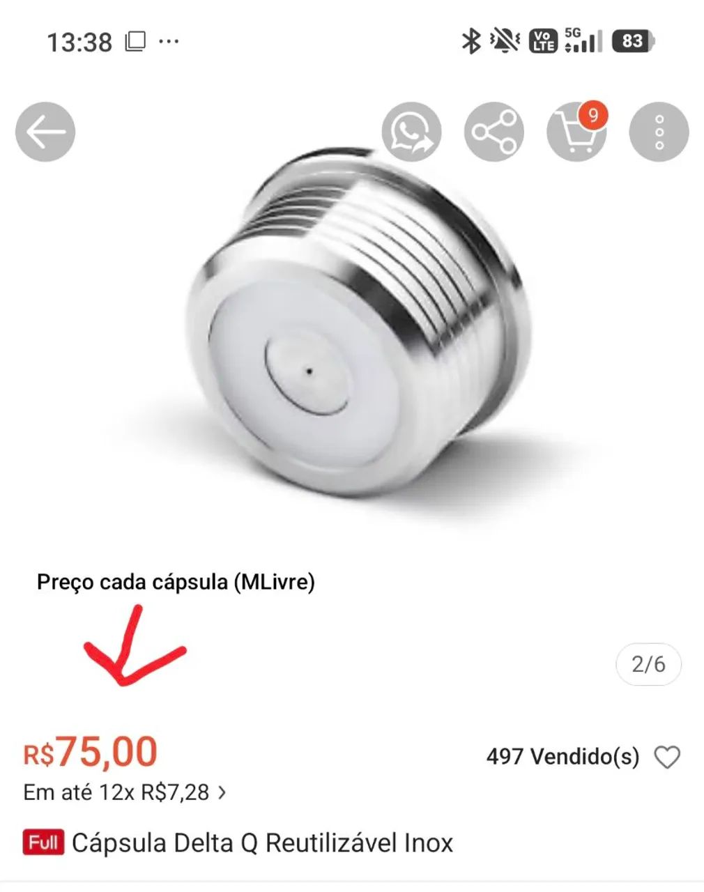 Cafeteira Delta com 2 cápsulas reutilizáveis  - Foto 4
