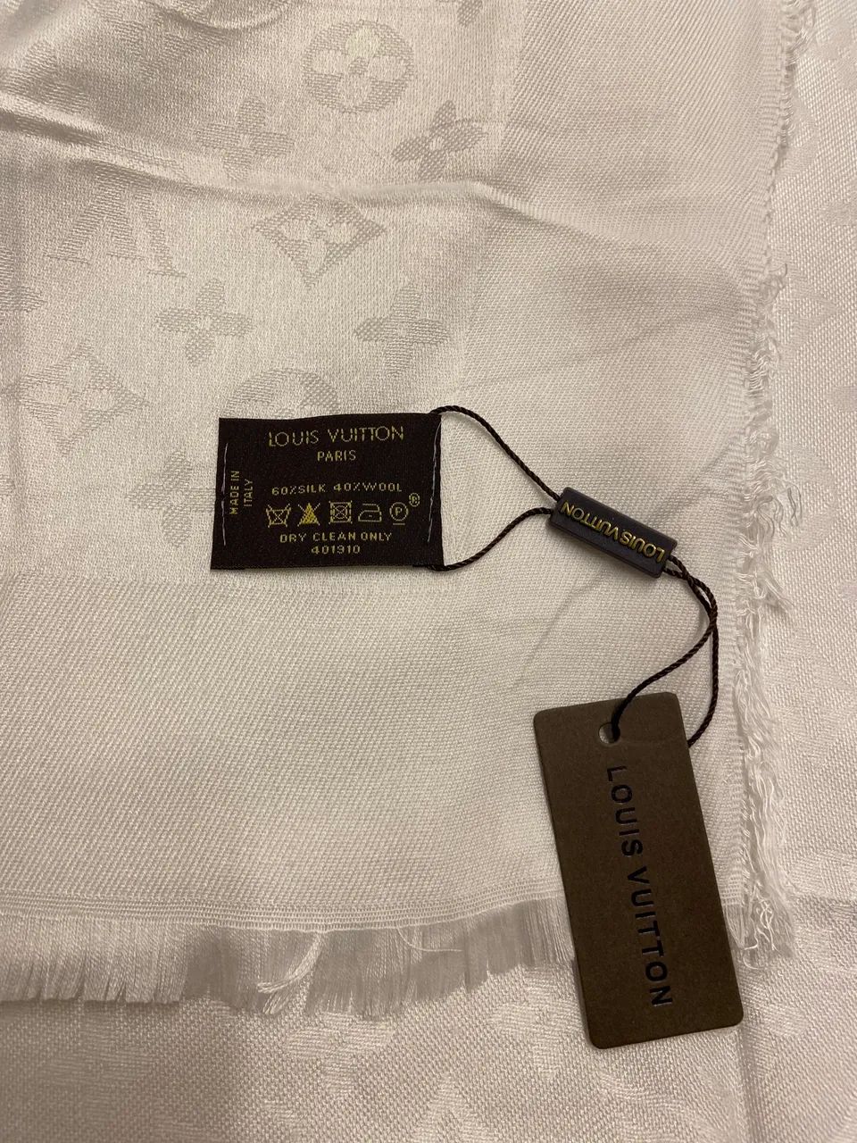 Lenço grande echarpe Louis Vuitton branco  - Foto 2