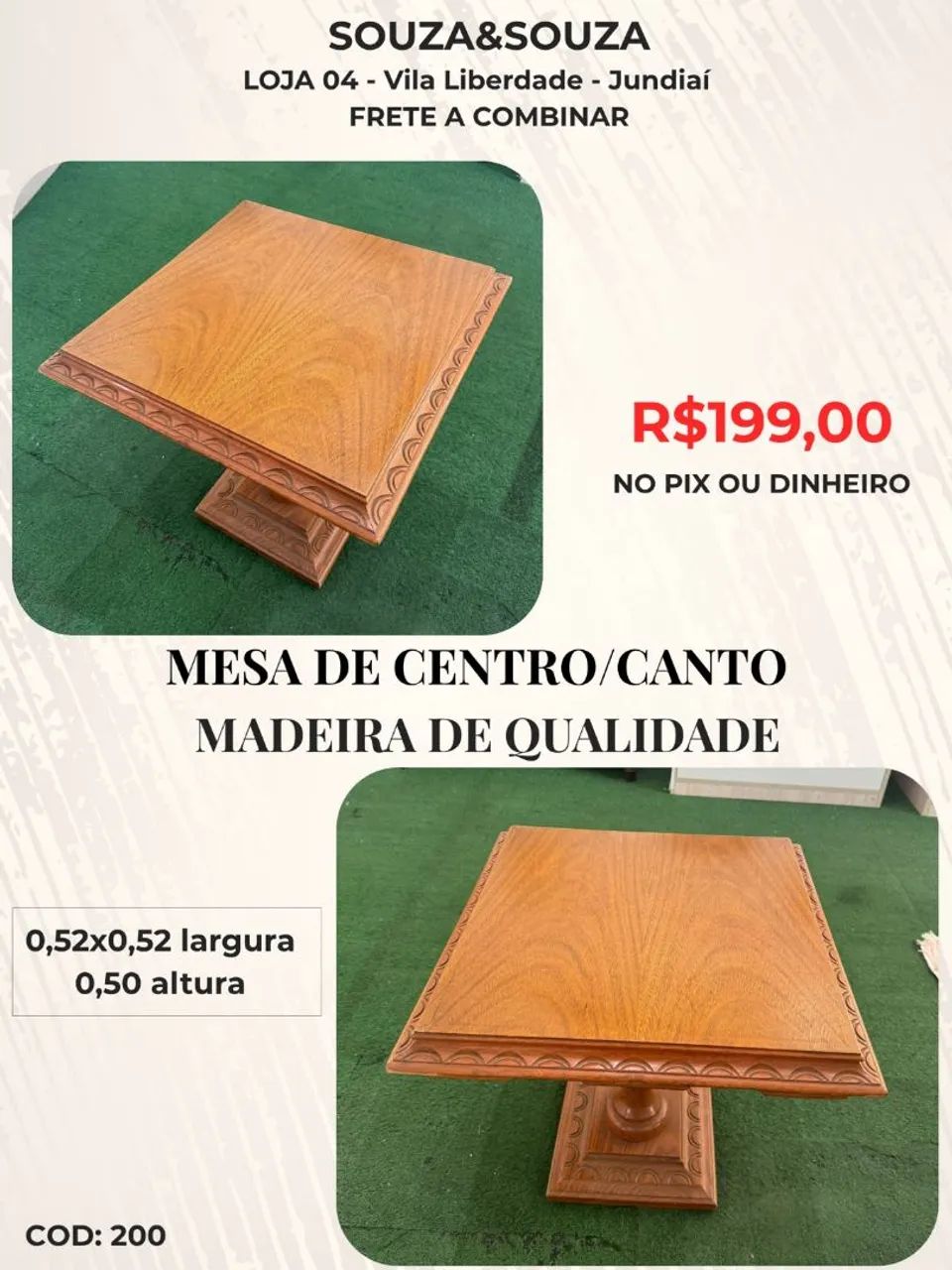 Mesinha de Centro /Canto Madeira