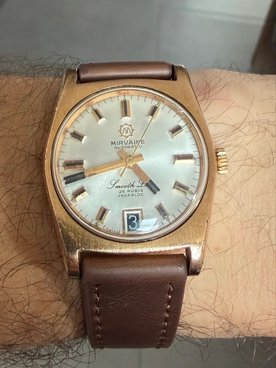 Relógio Mirvaine Automatic Vintage Suíço