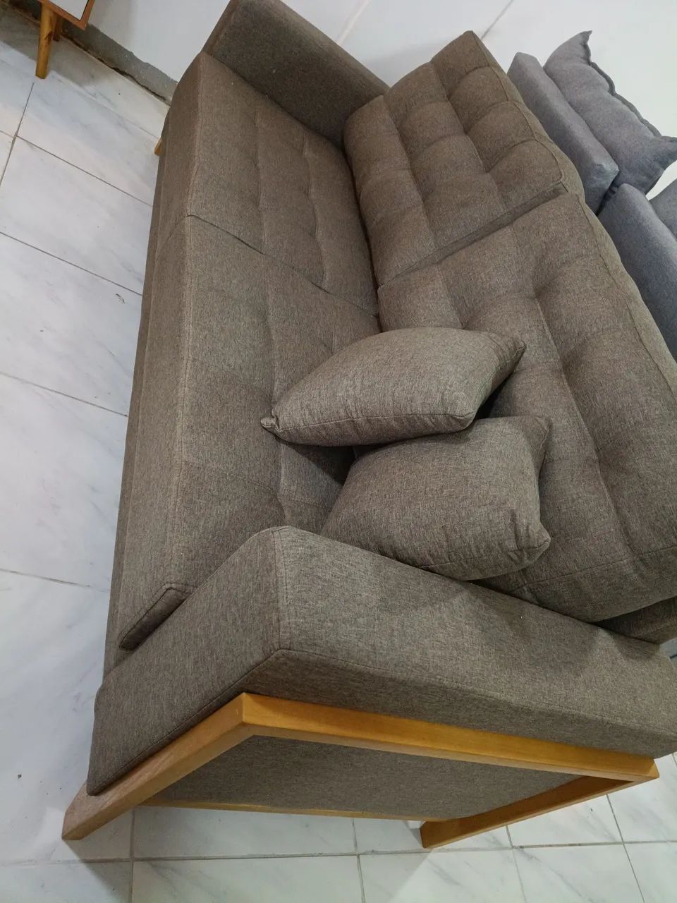 Sofa stambour retro espuma d 33 em linho comprimento 2.10 cm - Foto 4