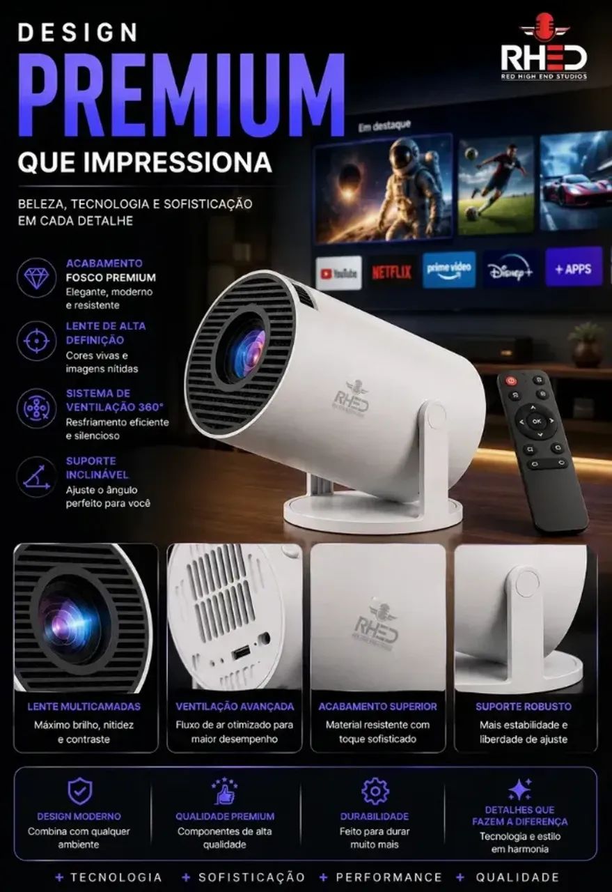 Projetor Smart Portátil Full Hd 4k - Foto 3
