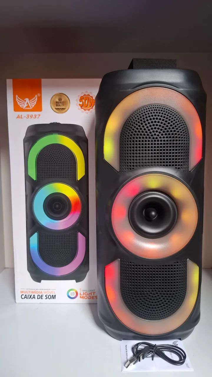 Caixa de Som Bluetooth 50W RGB - Foto 5