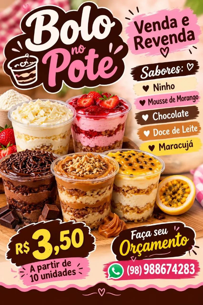 Bolo no pote 