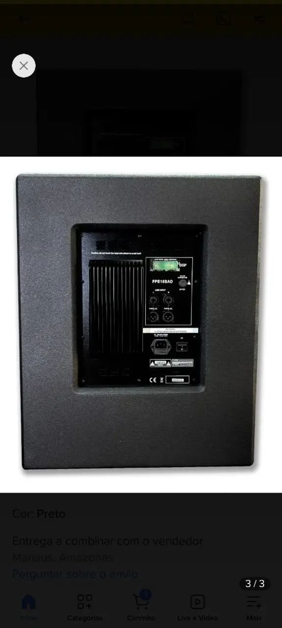 Vendo Subwoofer 15" MJ Áudio 2400w - Foto 2