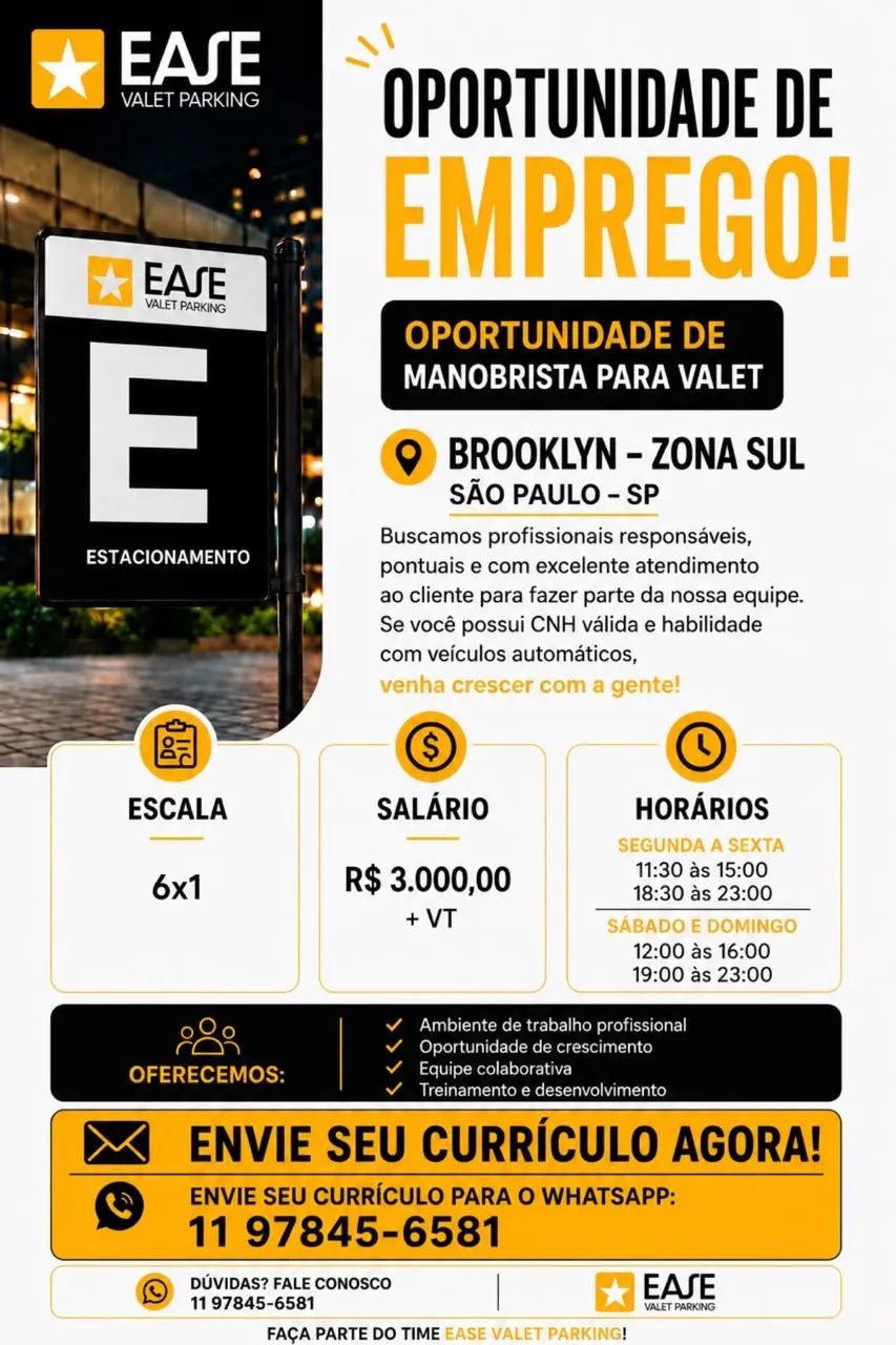 Manobrista com experiência 