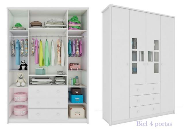 Frete Grátis * Quarto de bebê roupeiro Biel + Bibox e Berço - Maria - Foto 5