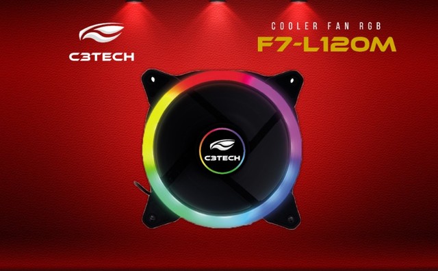 Cooler Fan Gamer Com Led RGB Silencioso 12cm Gaming Series C3TECH