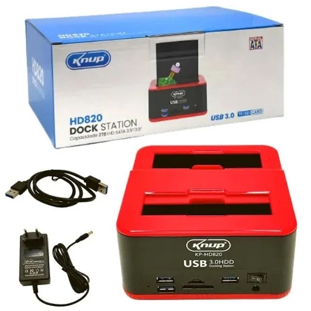 Case para HD Dock station  Usb 3.0 Cap. 2tb Hd Sata 2.5 /3.5 Knup KP-HD820