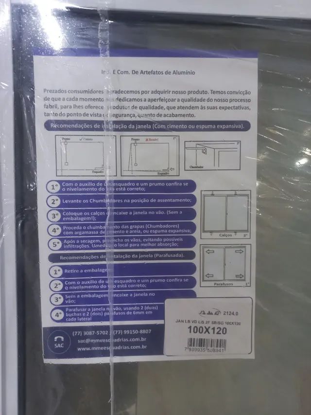 Janela 100x120 2 Folhas Branca - Foto 2