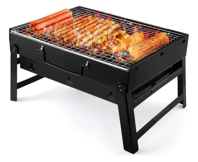 Churrasqueira Portátil Dobrável Camping Pesca Carvão - Foto 3