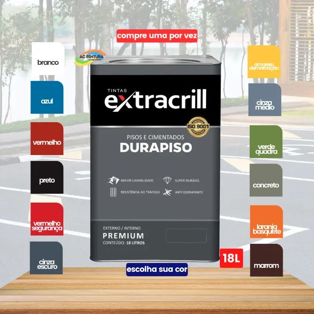Tinta Pinta Piso Extracrill 18L Cores Novas