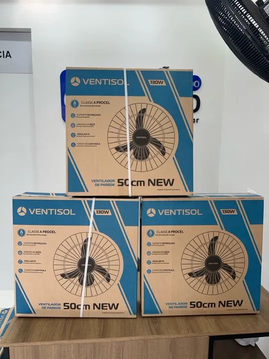 Kit com 03 Ventiladores de 50cm Ventisol com 130w de potência 