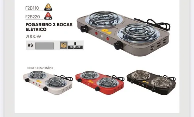fogão 2 bocas elétrico