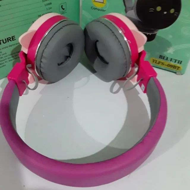 Fone De Ouvido Sem Fio Infantil Desenho Kids Bluetooth Fm Entradas Sd P2 - Foto 3