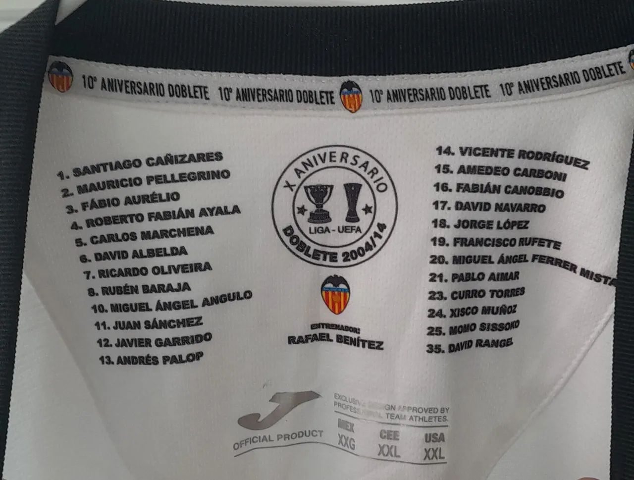 CAMISA SENEYERA VALENCIA ESPANHA JOMA EDICAO ESPECIAL CENTENARIO 2004 2014 NOVA FR GRATIS - Foto 4