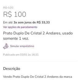 Wolff Pearl Prato Duplo para Doces de Cristal, Transparente - Foto 4