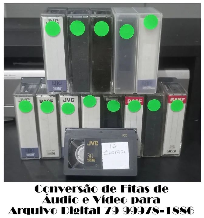Fita de vídeo cassete para pen drive ou nuvem 